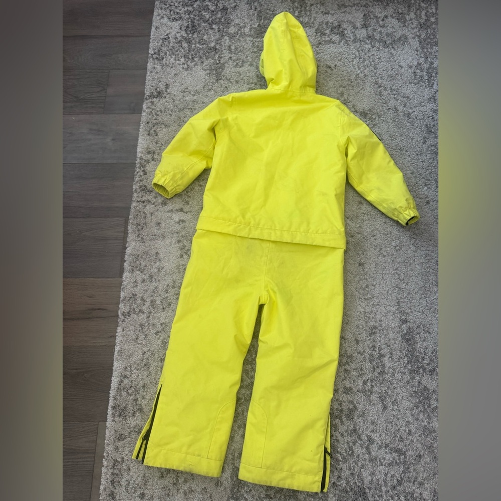 Oneskee Kids Neon Yellow One Piece Snow Suit Ski Suit Size 7-8 Waterproof - Picture 9 of 12